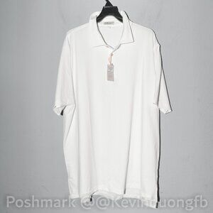 Peter Millar Men's White Solid Performance Polo -